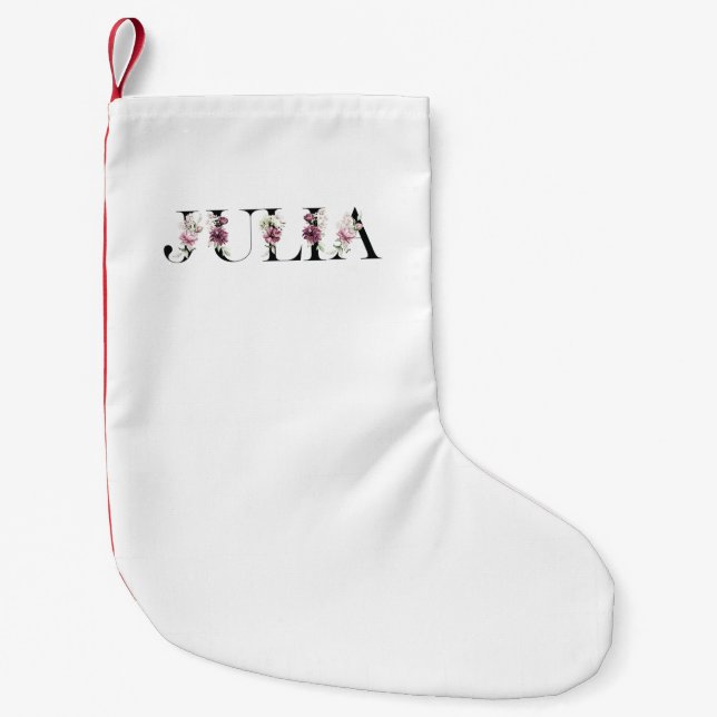 Petite Chaussette De Noël Nom Julia (Devant)