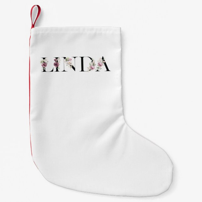 Petite Chaussette De Noël Nom Linda (Devant)