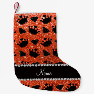 Petite Chaussette De Noël Nom neon orange parties scintillant princesse cour