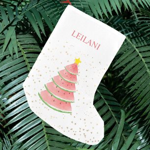 Petite Chaussette De Noël Nom personnalisé Arbre de pastèque