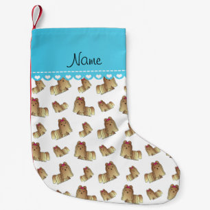 Petite Chaussette De Noël Nom personnalisé Chiens blancs shih tzu