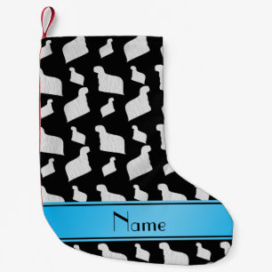 Petite Chaussette De Noël Nom personnalisé Chiens noirs Komondor