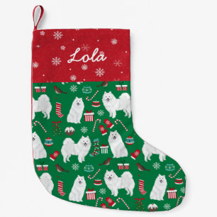 Petite Chaussette De Noël Nom personnalisé du chien Spitz japonais