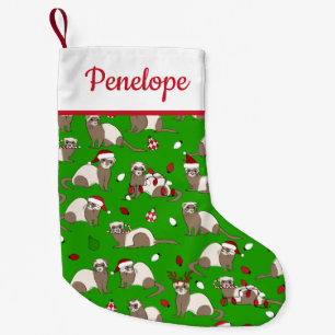 Petite Chaussette De Noël Nom personnalisé du Ferret de Noël