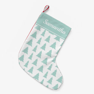 Petite Chaussette De Noël Nom personnalisé du Motif de l'arbre de Noël ver
