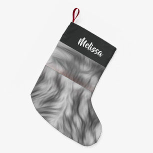 Petite Chaussette De Noël Nom personnalisé fausse fourrure