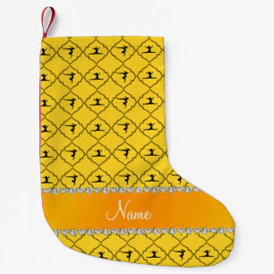 Petite Chaussette De Noël Nom personnalisé jaune marocain gymnastique