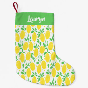 Petite Chaussette De Noël Nom personnalisé motif citron