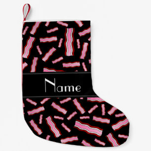 Petite Chaussette De Noël Nom personnalisé motif de lard noir