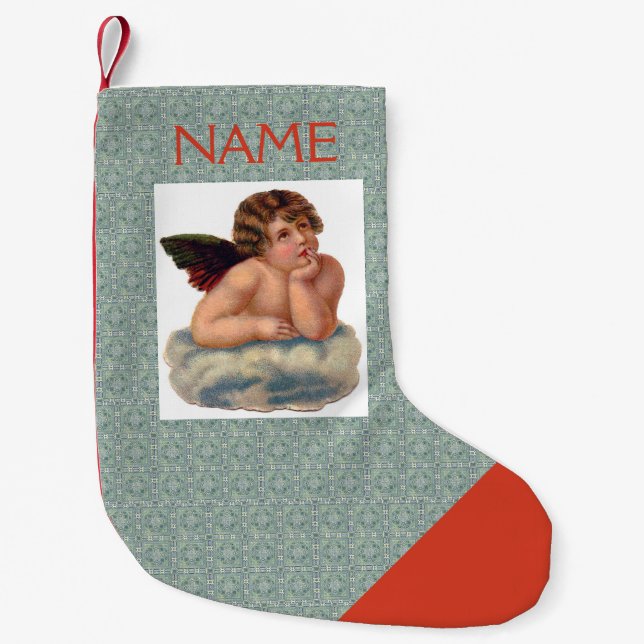 Petite Chaussette De Noël NOM PERSONNALISÉ NOËL ANGE ENTREPOSAGE DE Noël (Devant)