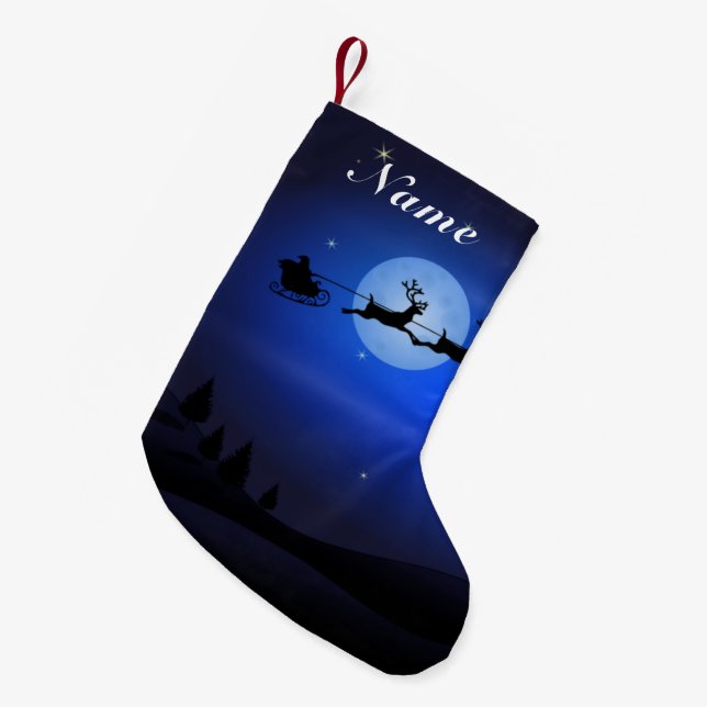 Petite Chaussette De Noël Nom personnalisé Noël Stocking Père Noël (Devant (Accrochage))