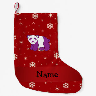 Petite Chaussette De Noël Nom personnalisé panda rouge flocons de neige