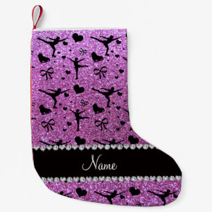 Petite Chaussette De Noël Nom personnalisé pastel violet parties scintillant