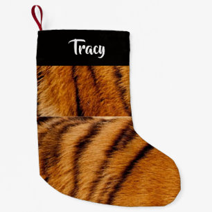 Petite Chaussette De Noël Nom personnalisé peau de tigre