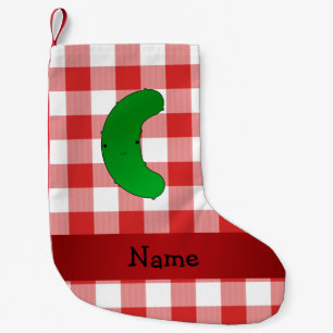 Petite Chaussette De Noël Nom personnalisé pickkers rouge blanc