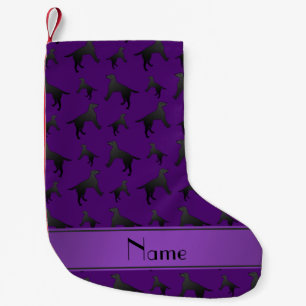 Petite Chaussette De Noël Nom personnalisé Purple Labrador Retriever chiens