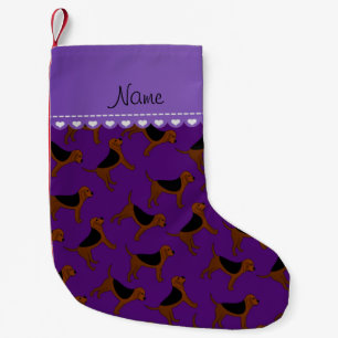 Petite Chaussette De Noël Nom personnalisé Purple sanglant chiens