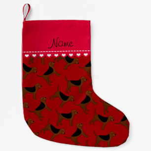 Petite Chaussette De Noël Nom personnalisé rouge sang chien