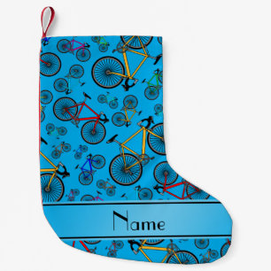 Petite Chaussette De Noël Nom personnalisé sky blue road bike