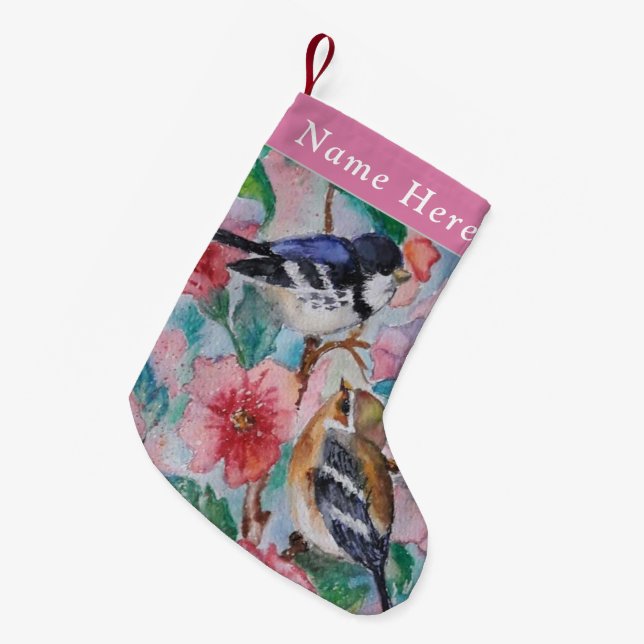 Petite Chaussette De Noël Nom personnalisé Stockage de Noël avec Éperviers (Devant (Accrochage))