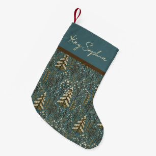 Petite Chaussette De Noël Nom Personnalisé Sur Snowy Winter Forest Trees Mot