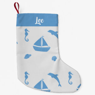 Petite Chaussette De Noël Nom personnalisé vie marine