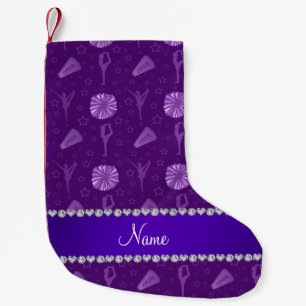 Petite Chaussette De Noël Nom pompom mauve pompoms torkhorn étoiles