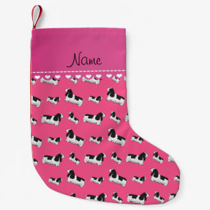 Petite Chaussette De Noël Nom rose anglais cocker espaniel chien