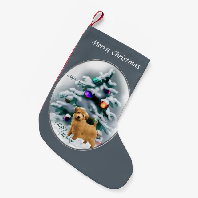 Petite Chaussette De Noël Norfolk Terrier Noël (Devant (Accrochage))