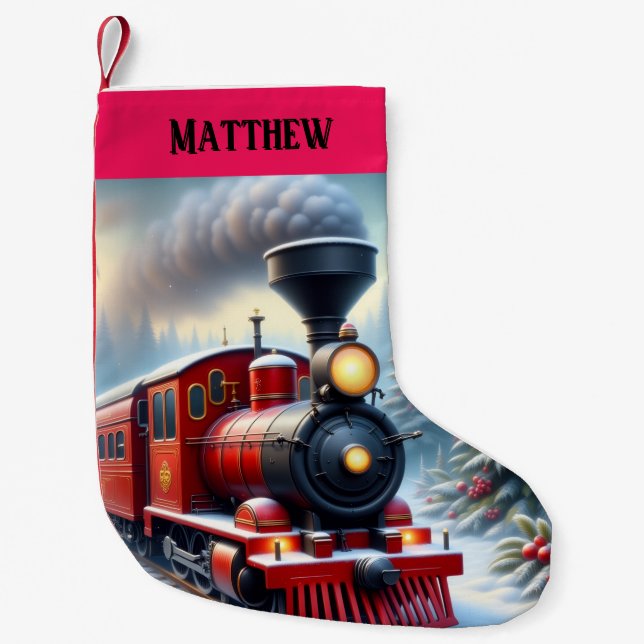 Petite Chaussette De Noël Nostalgic Train rouge Noël Stocking (Devant)