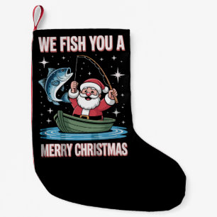 Petite Chaussette De Noël Nous vous pêchons un joyeux Noël pêcheur Père Noël