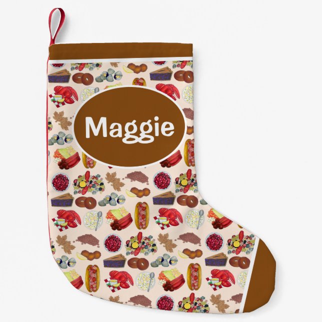 Petite Chaussette De Noël Nouvelle-Angleterre Aliments Lobster Clams Cranber (Devant)