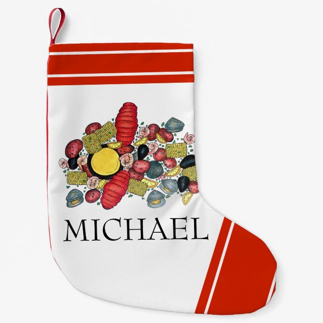 Petite Chaussette De Noël Nouvelle-Angleterre Été Clambake Dîner de fruits d (Devant)