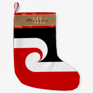 Petite Chaussette De Noël Nouvelle-Zélande Drapeau, Drapeau Maori, Vague / S