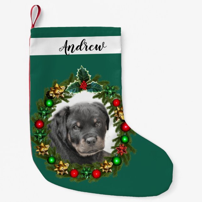 Petite Chaussette De Noël Nuit de Noël de chien de Rottweiler (Devant)
