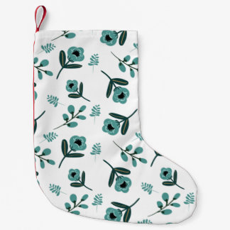 Petite Chaussette De Noël Nuit florale du jardin bleu