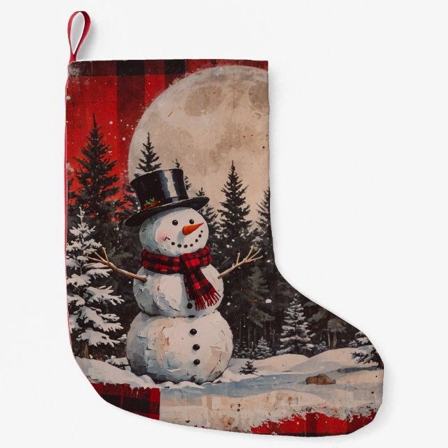 Petite Chaussette De Noël Nuits vintages de neige (Devant)