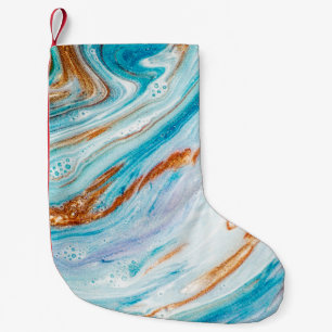 Petite Chaussette De Noël Océan Abstrait - ART. Luxe Naturel. Incorpo de sty
