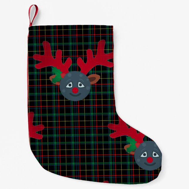 Petite Chaussette De Noël oeji de lune de rennes (Devant)