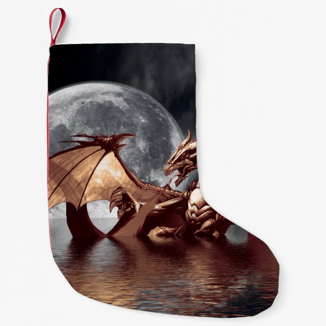 Petite Chaussette De Noël Oeuvre d'Imaginaire Dragon & Lune (Devant)