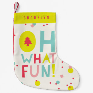 Petite Chaussette De Noël Oh Quel Amusant sapin de Noël Points Confetti colo