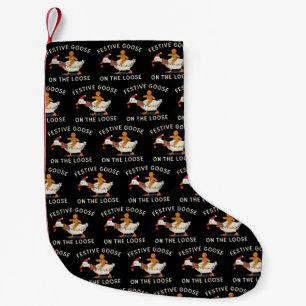 Petite Chaussette De Noël Oie festive en liberté Christmas Gingerbread