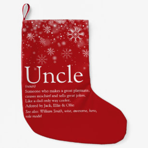 Petite Chaussette De Noël Oncle personnalisé Définition Citation Vacances Ne