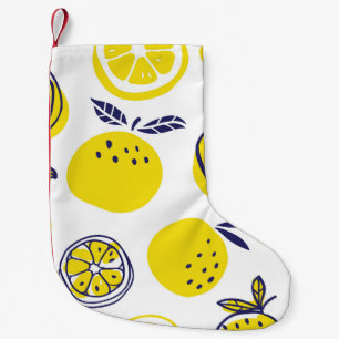 Petite Chaussette De Noël Oranges d'été : Motif de fruits élégant.