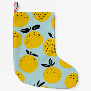 Petite Chaussette De Noël Oranges Été : Motif Vintage fruité