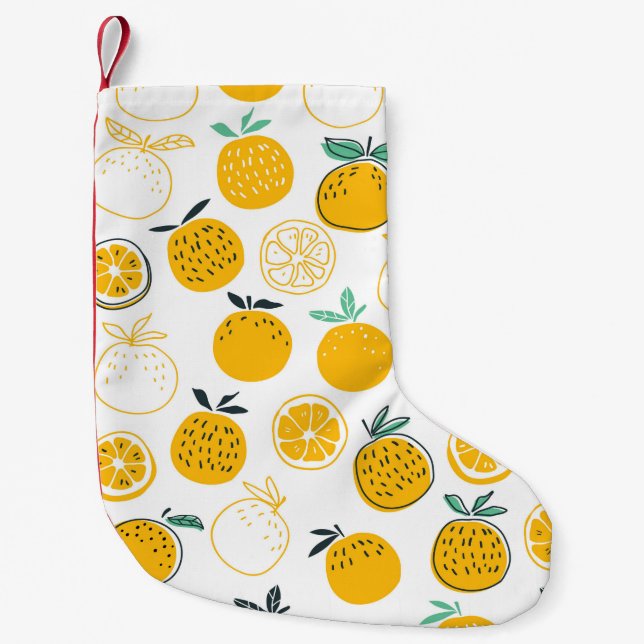 Petite Chaussette De Noël Oranges fruits sans couture motif (Devant)