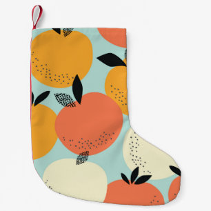 Petite Chaussette De Noël Oranges Motif : Conception Vibrante sans fil.
