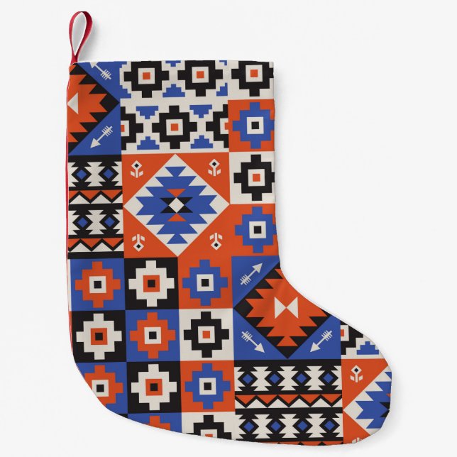 Petite Chaussette De Noël Oriental geometric seamless pattern. Ethnic design (Devant)