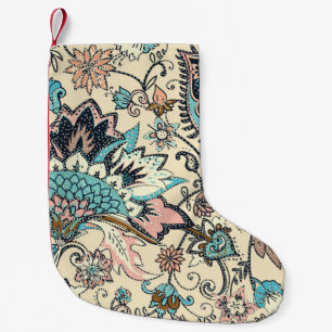 Petite Chaussette De Noël Oriental Paisley : Elégance Textile Stylisée.