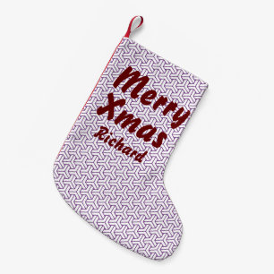 Petite Chaussette De Noël Oriental violet blanc Ayame Japon Motif Bishamon